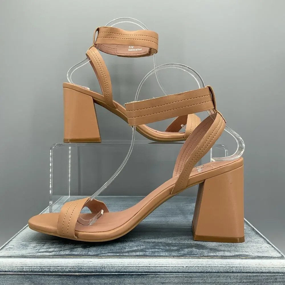 NEW Linea Paolo Women’s Emmie Heeled Sandals Brown Size 8.5M